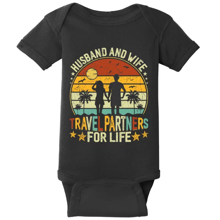 Husband And Wife Travel Partners For Life Beach Traveling Baby Bodysuit