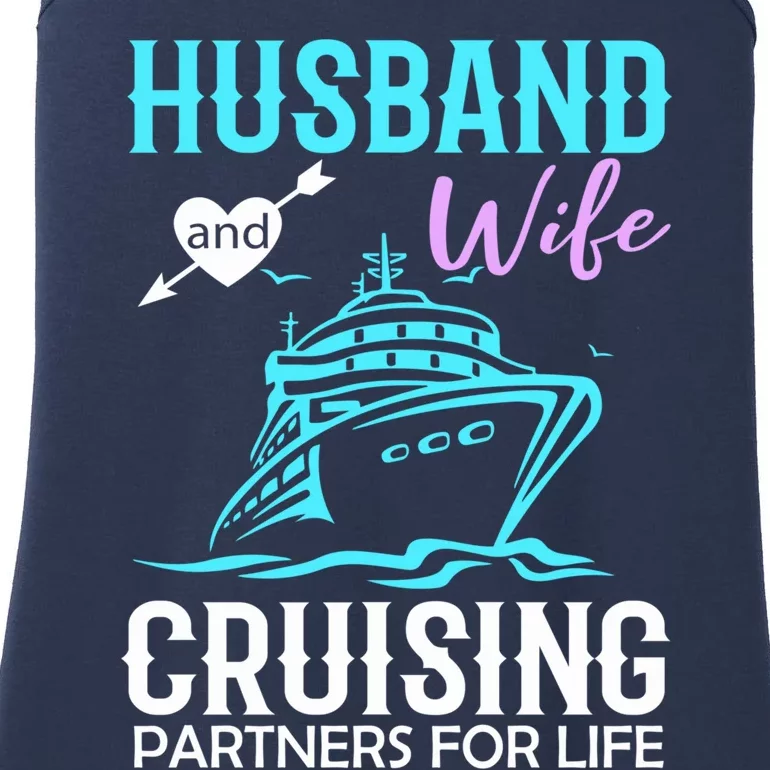 HUSBAND AND WIFE CRUISING PARTNERS FOR LIFE CRUISE COUPLES Ladies Essential Tank