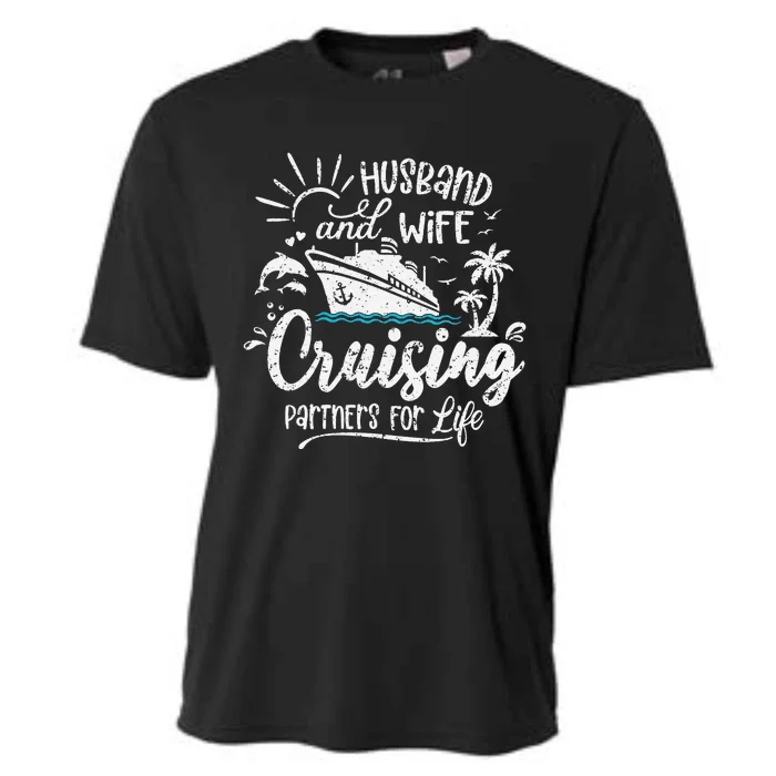 Husband and Wife Cruising Partners For Life Perfect Vacation Cooling Performance Crew T-Shirt