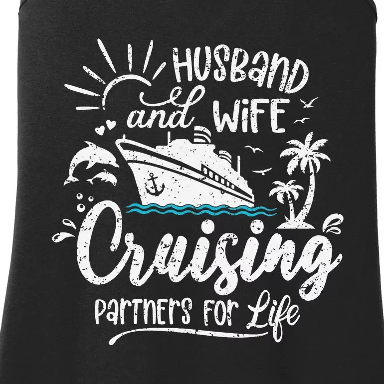 Husband and Wife Cruising Partners For Life Perfect Vacation Ladies Essential Tank