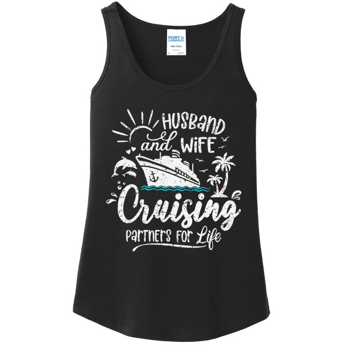 Husband and Wife Cruising Partners For Life Perfect Vacation Ladies Essential Tank