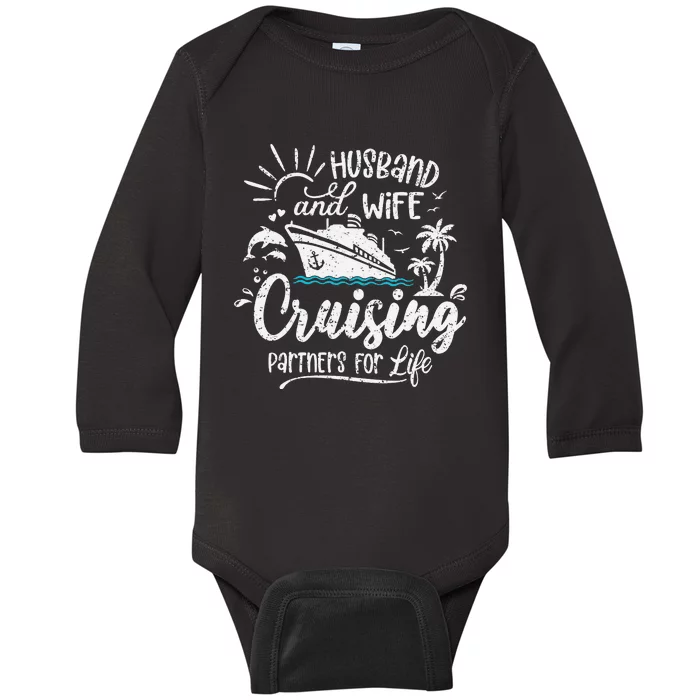 Husband and Wife Cruising Partners For Life Perfect Vacation Baby Long Sleeve Bodysuit