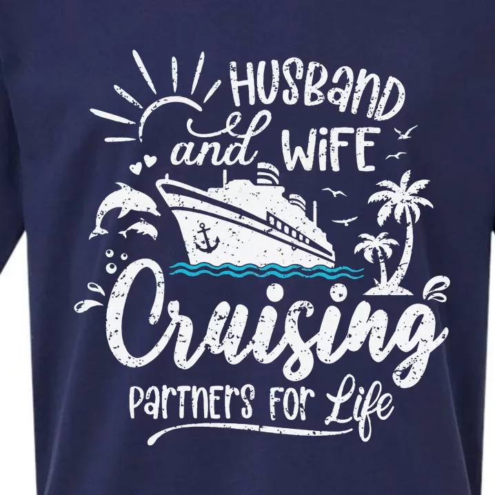 Husband and Wife Cruising Partners For Life Sueded Cloud Jersey T-Shirt