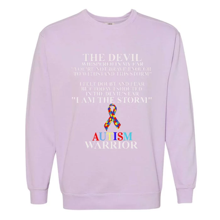 Hope Autism Warrior Awareness Rainbow Ribbon Faith Garment-Dyed Sweatshirt