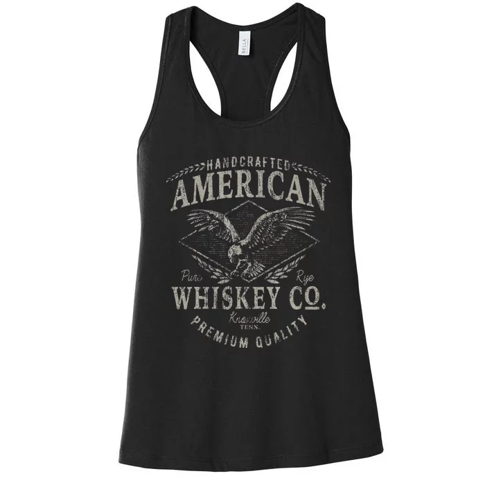 Handcrafted American Whiskey Eagle Vintage Women's Racerback Tank