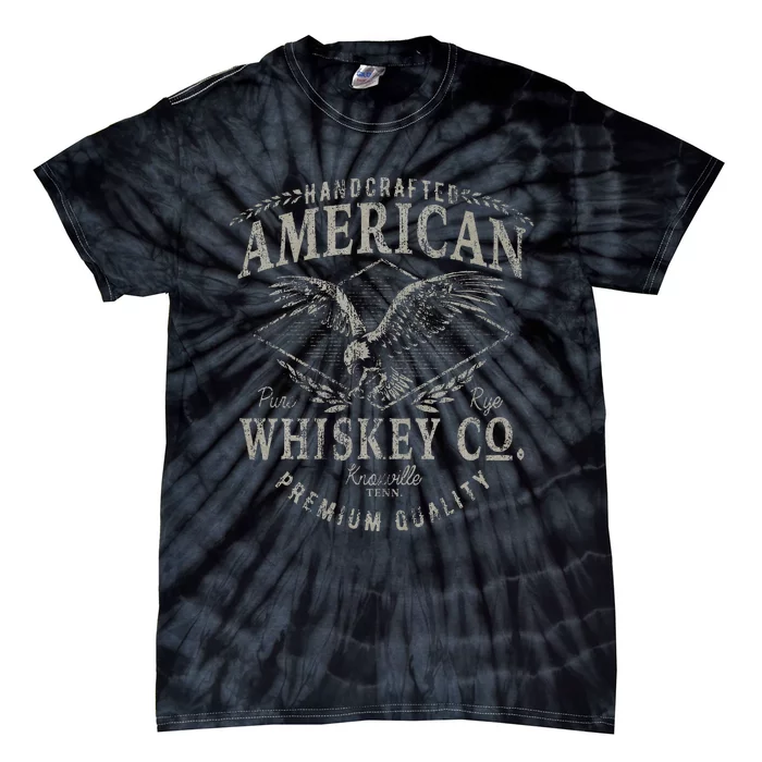 Handcrafted American Whiskey Eagle Vintage Tie-Dye T-Shirt