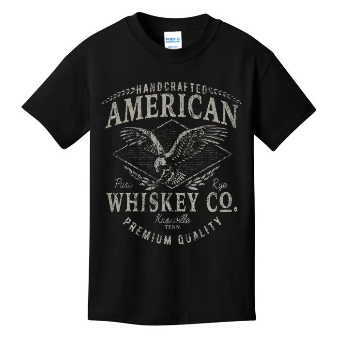 Handcrafted American Whiskey Eagle Vintage Kids T-Shirt