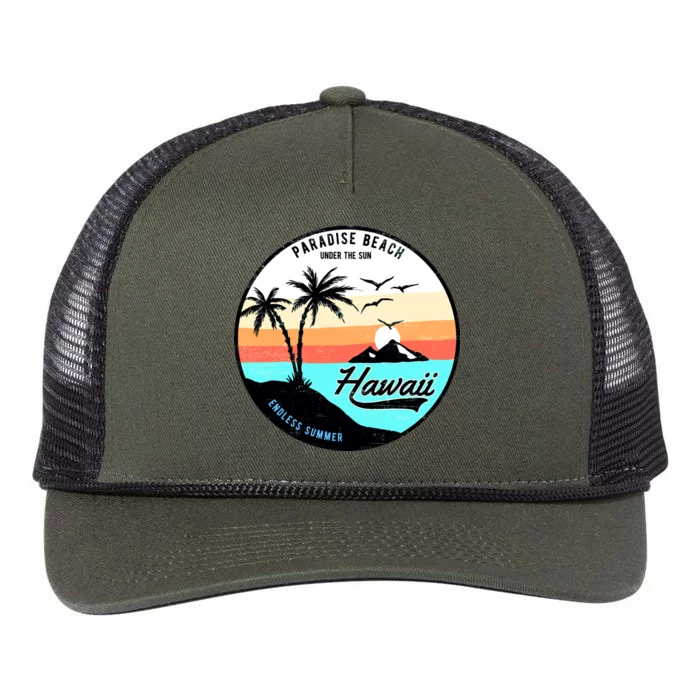 Hawaii Paradise Beach Retro Rope Trucker Hat Cap