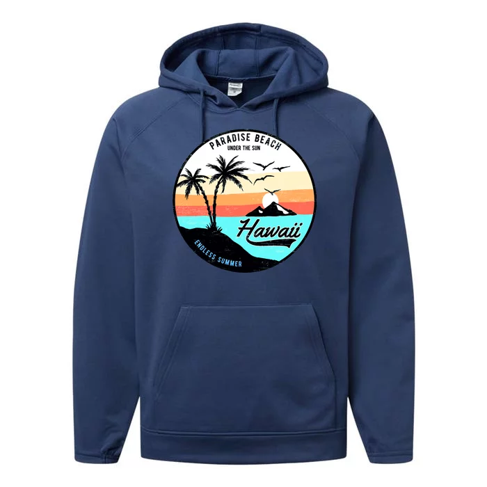 Hawaii Paradise Beach Performance Fleece Hoodie