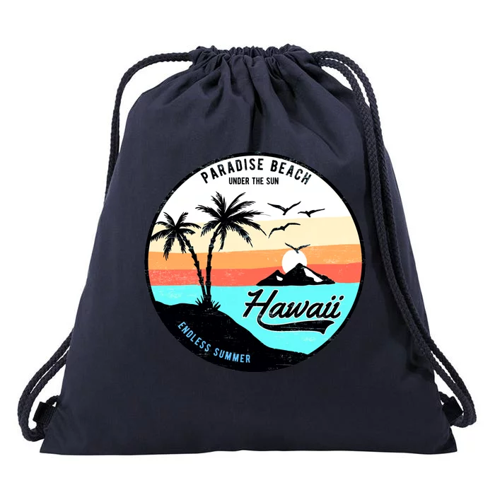 Hawaii Paradise Beach Drawstring Bag