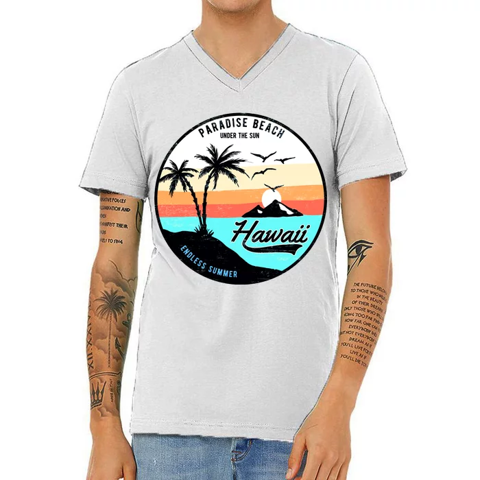 Hawaii Paradise Beach V-Neck T-Shirt