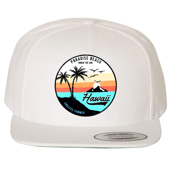 Hawaii Paradise Beach Wool Snapback Cap