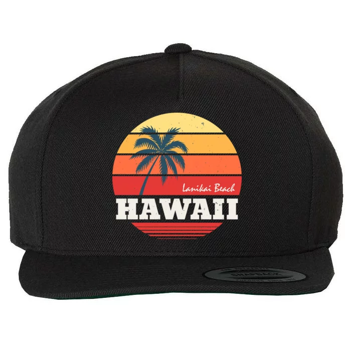 Hawaii Retro Circle Wool Snapback Cap