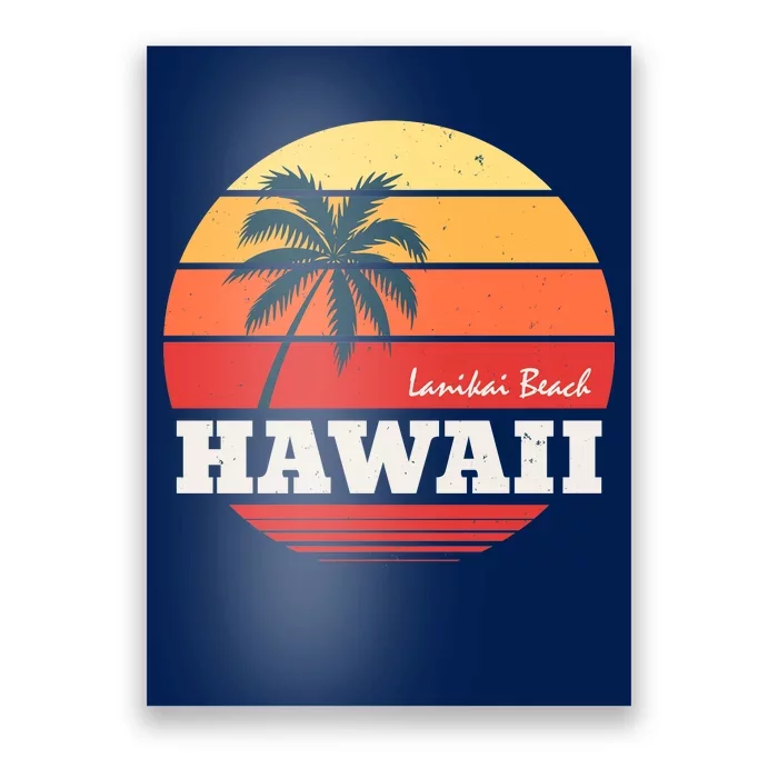 Hawaii Retro Circle Poster