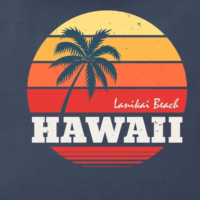 Hawaii Retro Circle Zip Tote Bag