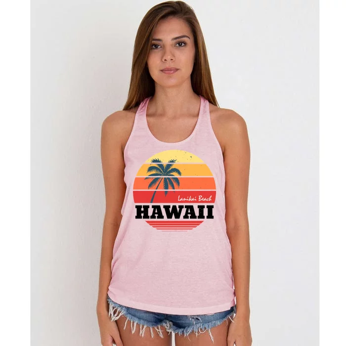 Hawaii Retro Circle Women's Knotted Racerback Tank