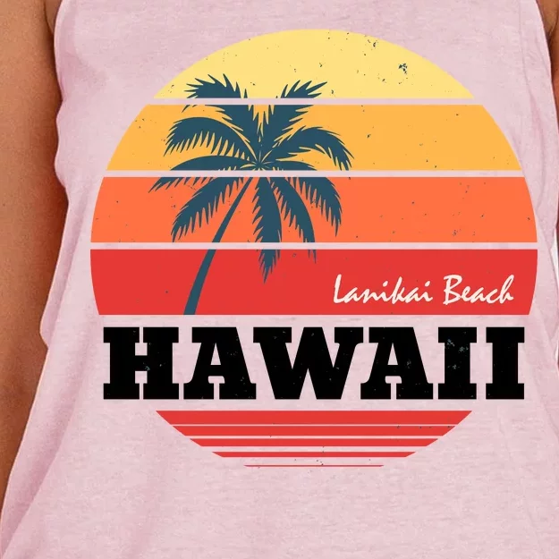 Hawaii Retro Circle Women's Knotted Racerback Tank