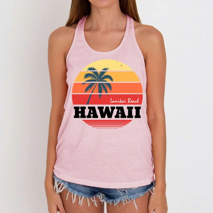 Hawaii Retro Circle Women's Knotted Racerback Tank