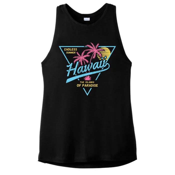 Hawaii Retro Classic Ladies Tri-Blend Wicking Tank