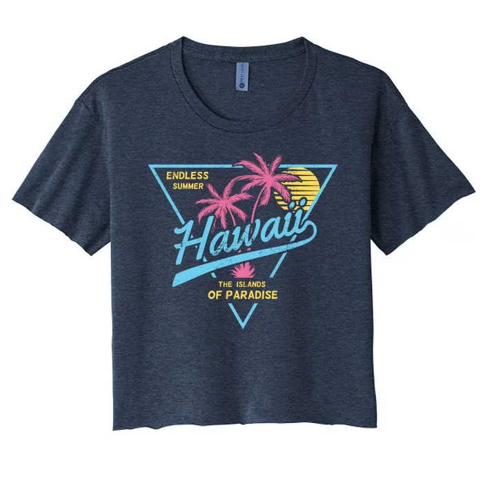 Hawaii Retro Classic Women's Crop Top Tee