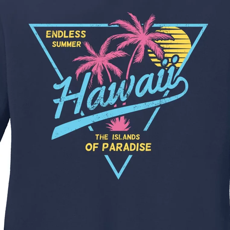 Hawaii Retro Classic Ladies Long Sleeve Shirt