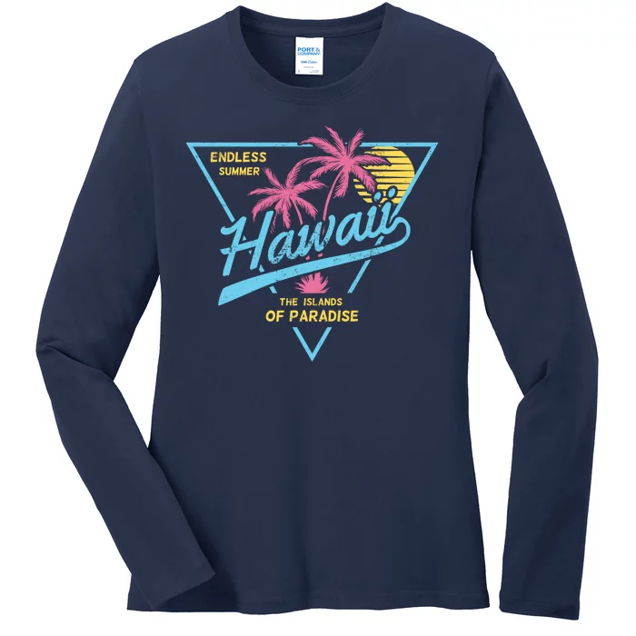 Hawaii Retro Classic Ladies Long Sleeve Shirt