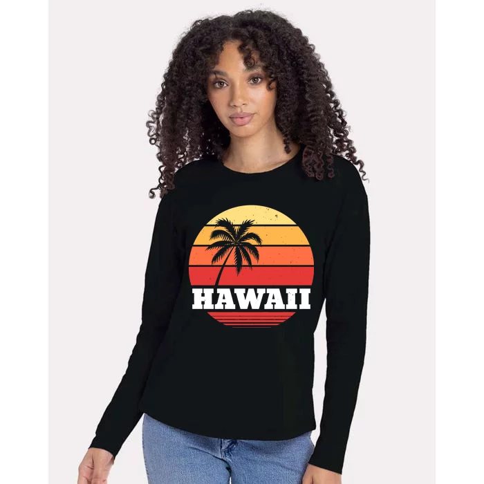 Hawaii Retro Sun Womens Cotton Relaxed Long Sleeve T-Shirt