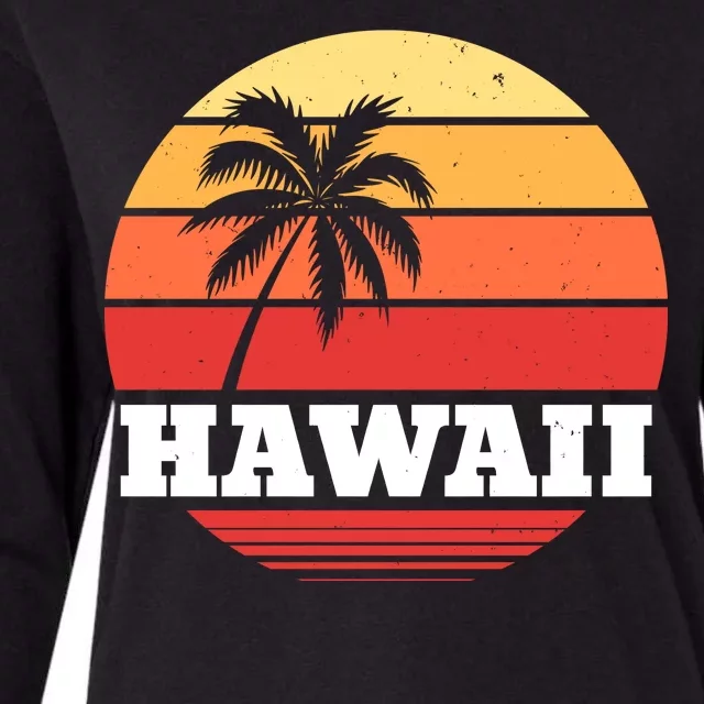 Hawaii Retro Sun Womens Cotton Relaxed Long Sleeve T-Shirt