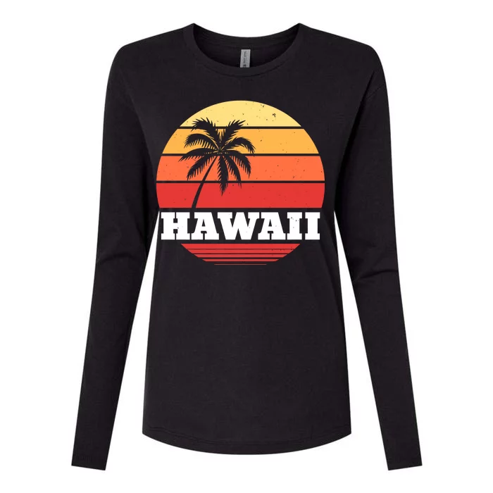 Hawaii Retro Sun Womens Cotton Relaxed Long Sleeve T-Shirt