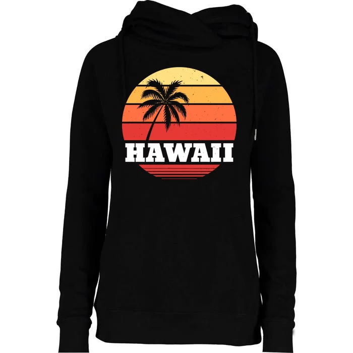 Hawaii Retro Sun Womens Funnel Neck Pullover Hood