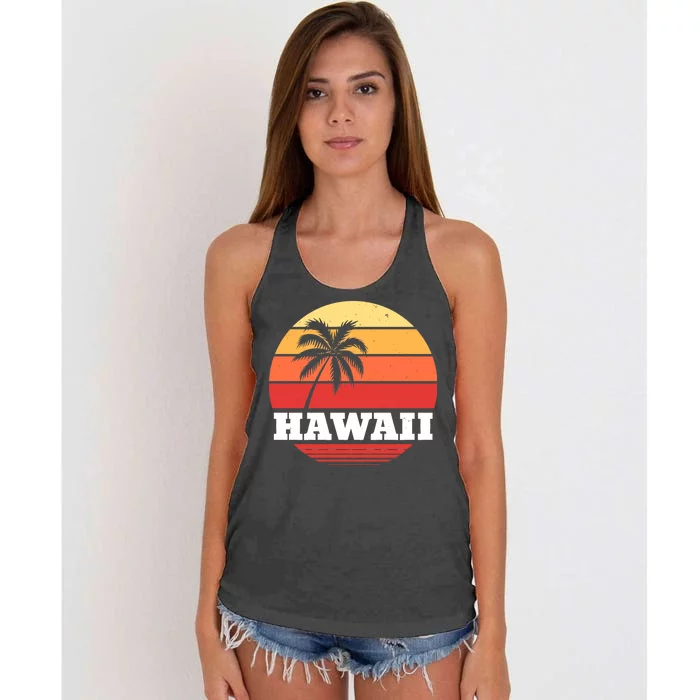 Hawaii Retro Sun Women's Knotted Racerback Tank