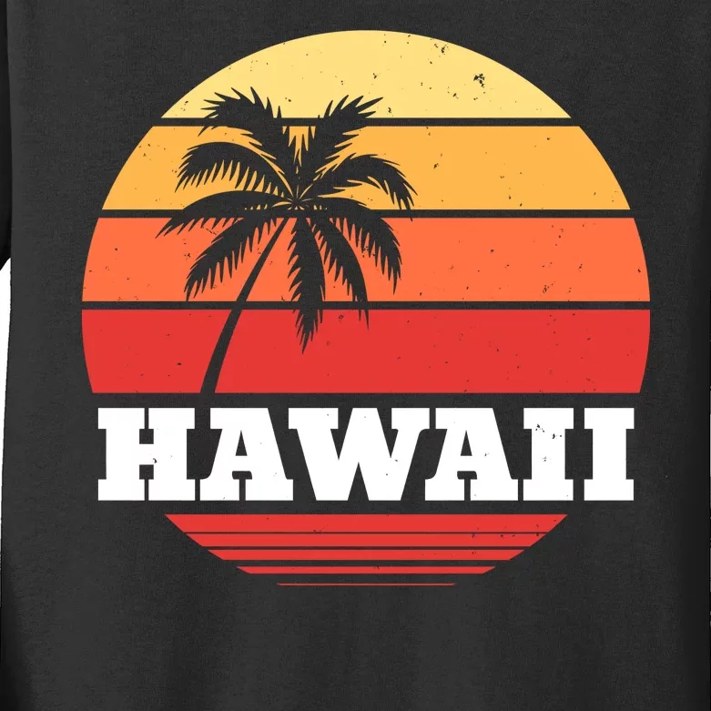 Hawaii Retro Sun Kids Long Sleeve Shirt