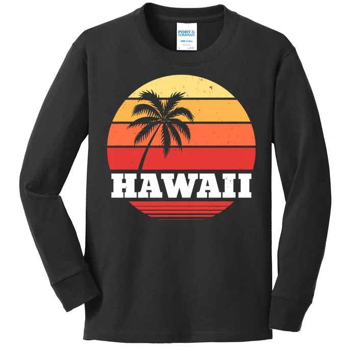 Hawaii Retro Sun Kids Long Sleeve Shirt