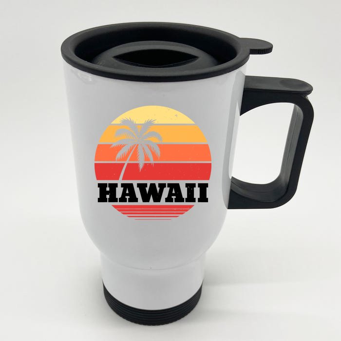 Hawaii Retro Sun Front & Back Stainless Steel Travel Mug