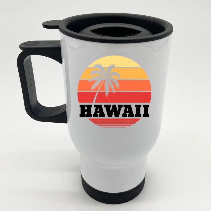 Hawaii Retro Sun Front & Back Stainless Steel Travel Mug