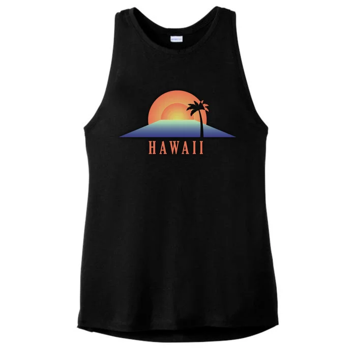 Hawaii Sunrise Logo Ladies Tri-Blend Wicking Tank