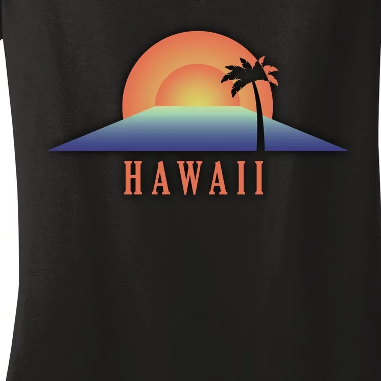 Hawaii Sunrise Logo Women's V-Neck T-Shirt