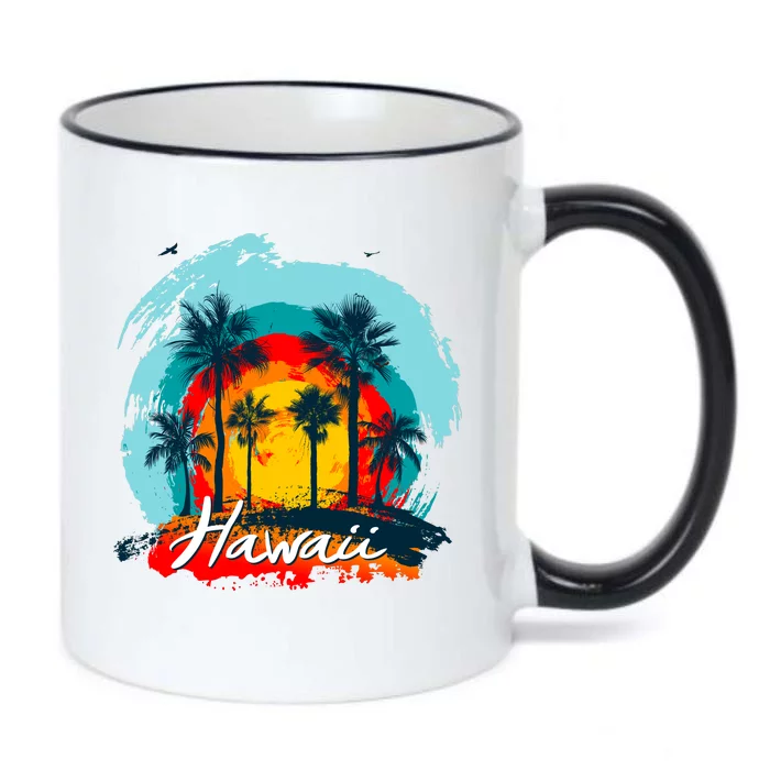 Hawaii Tropical Sunset Black Color Changing Mug