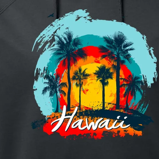 Hawaii Tropical Sunset Performance Fleece Hoodie