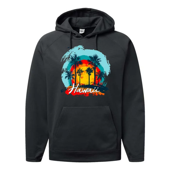 Hawaii Tropical Sunset Performance Fleece Hoodie