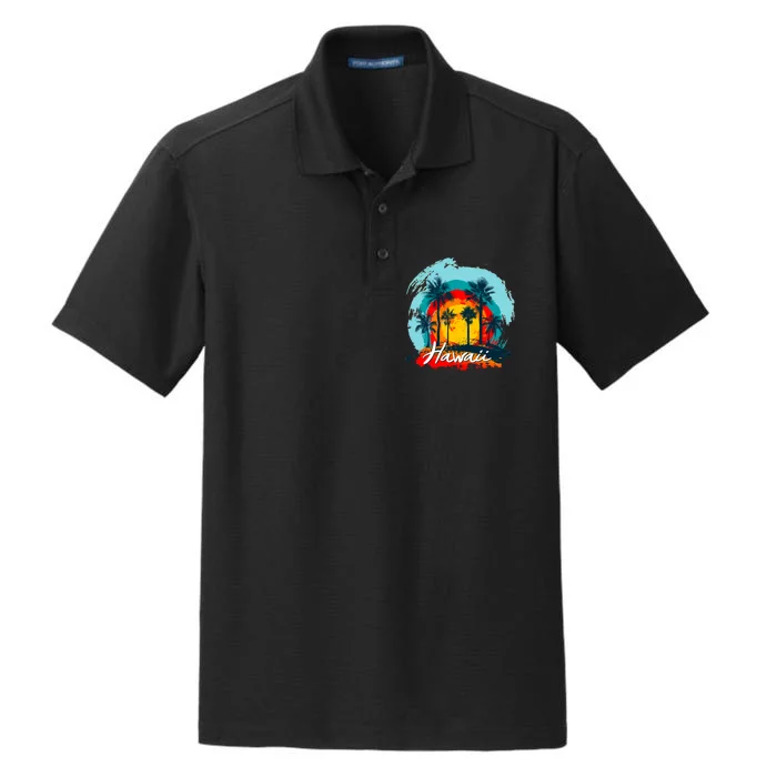 Hawaii Tropical Sunset Dry Zone Grid Performance Polo