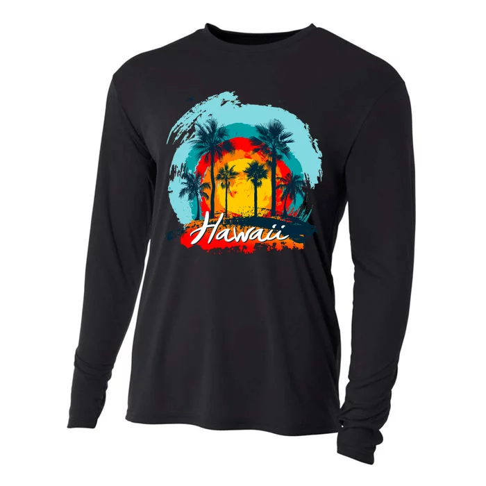 Hawaii Tropical Sunset Cooling Performance Long Sleeve Crew