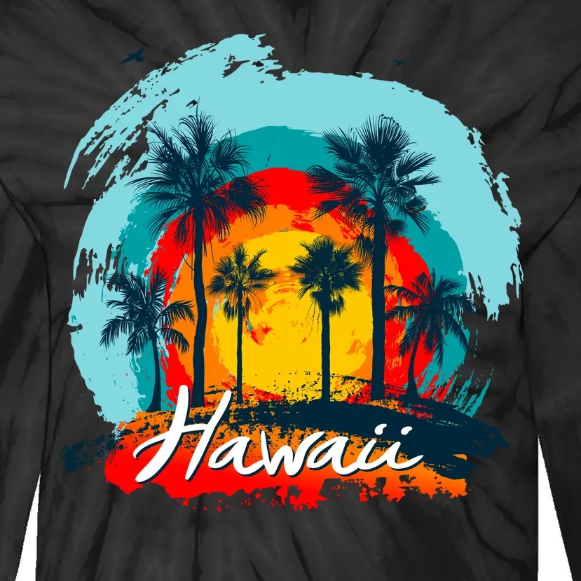 Hawaii Tropical Sunset Tie-Dye Long Sleeve Shirt