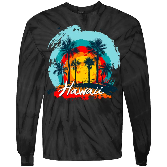 Hawaii Tropical Sunset Tie-Dye Long Sleeve Shirt