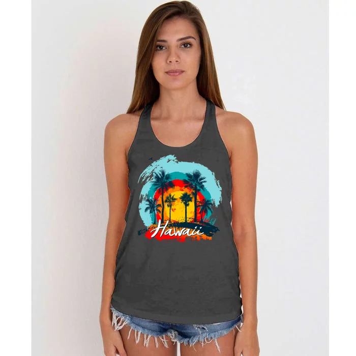 Hawaii Tropical Sunset Women's Knotted Racerback Tank