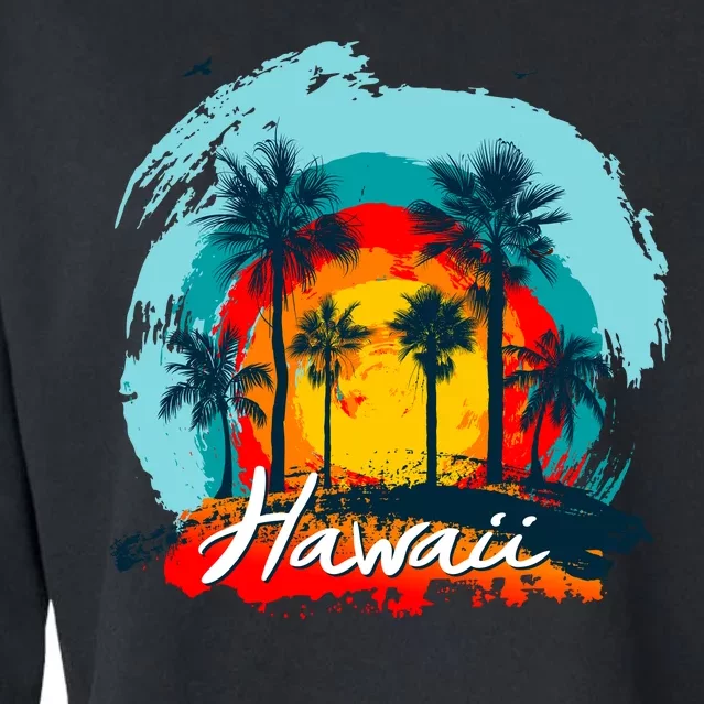 Hawaii Tropical Sunset Cropped Pullover Crew