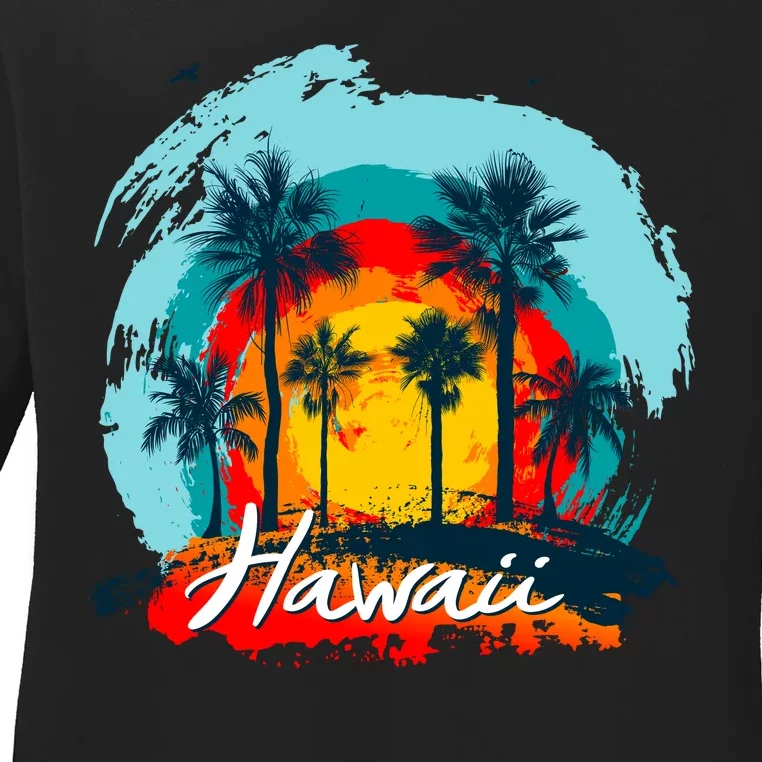 Hawaii Tropical Sunset Ladies Long Sleeve Shirt