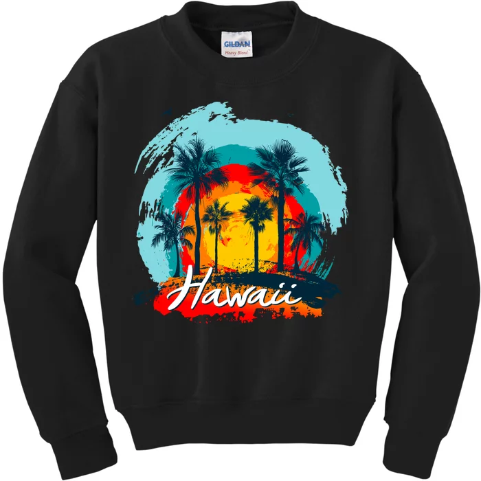 Hawaii Tropical Sunset Kids Sweatshirt