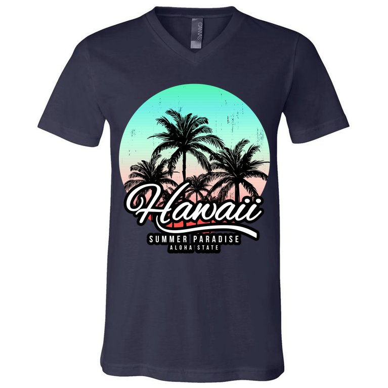 Hawaii Vintage Logo V-Neck T-Shirt