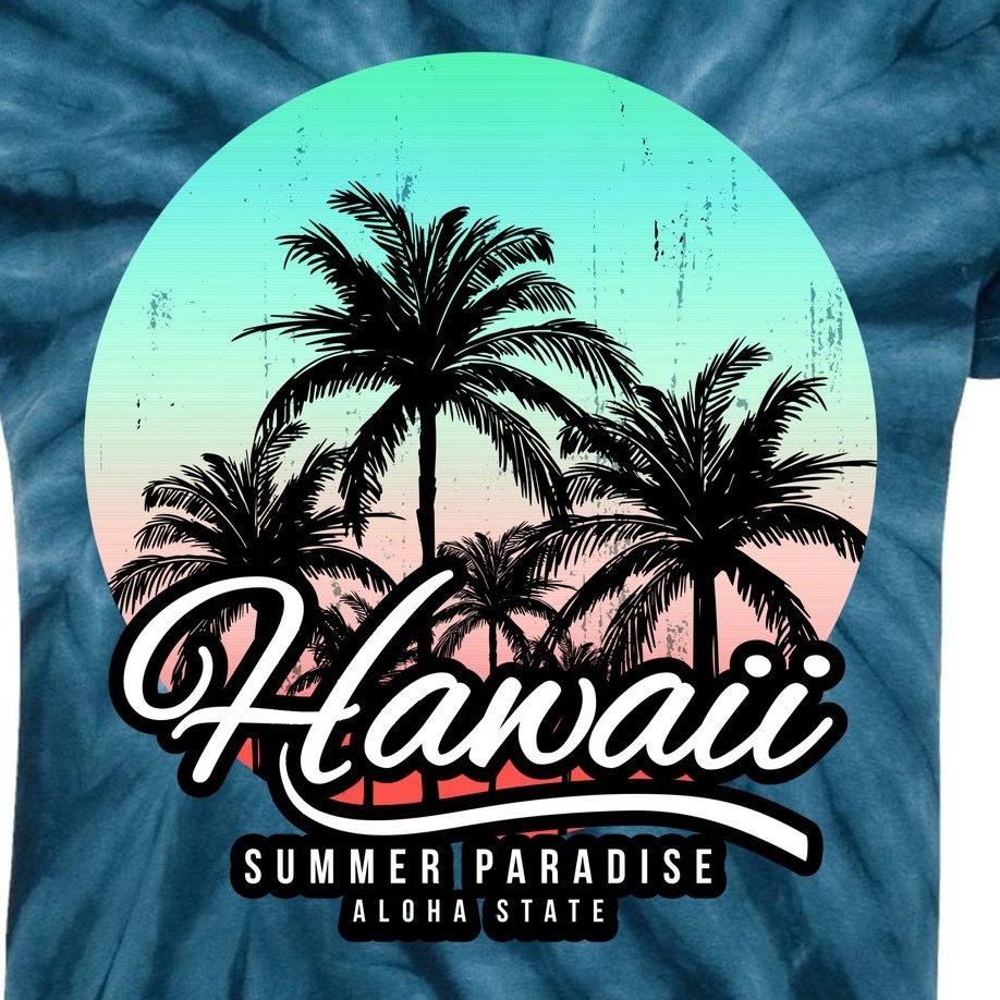 Hawaii Vintage Logo Kids Tie-Dye T-Shirt